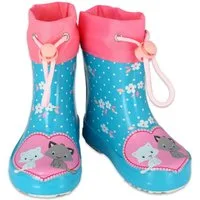 Beck Kleinkinder Gummistiefel Kätzchen Gummistiefel (wasserdicht, für trockene Füße bei Regen und Matschwetter) Naturkautschuk, flexible Laufsohle, herausnehmbare Innensohle