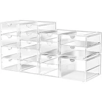POPOLIC Make-Up Organizer Make-Up Organizer Kosmetikorganizer mit 7/16/19/22/30 Schubladen, Schubladenbox, 16-tlg., Aufbewahrungsbox mit Schubladen, Schreibtischorganizer mit Schubladen