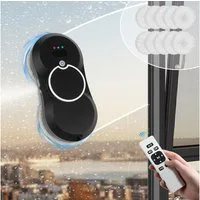 MOPUEA Fensterreiniger Fensterreiniger Elektrischer Fensterreiniger für Haus Fernbedienung EU, mit 30mL-Wassertank und drei intelligente Pfadmodi