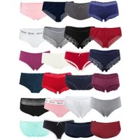 Fabio Farini Panty Frauen Unterwäsche - Mehrpack Damen Unterhosen (Spar-Set, 15-St) im sportlichen Look mit Spitze oder Schlicht, zufällige Farben
