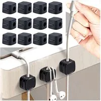 shop'n smile ideoon Kabelführung Kabelorganizer Set (6er/12er) Magnet-Kabelhalter selbstklebend (12-St., 6er-Set & 12er-Set, in 2 Farben), Magnetclip, selbstklebend mit starkem Halt, für Kabel bis Ø 7,5 mm