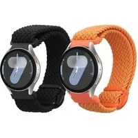 kwmobile Smartwatch-Armband 2x Uhrenarmband für Samsung Galaxy Watch 4 / 5 / 6 Galaxy Watch 7 / FE, Fitnesstracker Band Set aus Nylon - Ersatzarmband Smartwatch