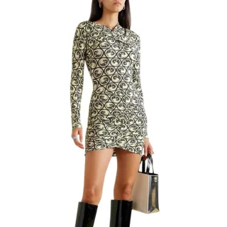 Off White - Minikleid für Damen (Weiß/Schwarz bedruckt)