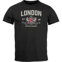 Neverless Print-Shirt Herren T-Shirt London United Kingdom Union Jack England Print Retro mit Print