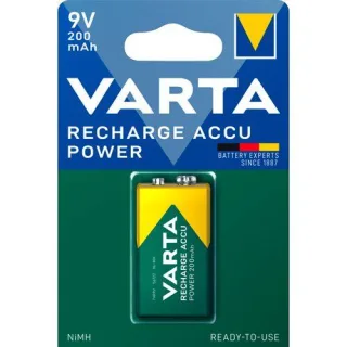 10x1 Varta Rechargeable Accu NiMh 200 mAh 9V-Block VPE Innenk