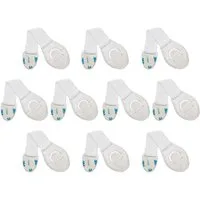 Ruhhy Kindersicherung Kindersicherung Schrank Schloss Set Türsicherung Klebeschutz 10 Stk, Universelle Türsicherung ca 20cm lang mit praktischem Öffnungssystem