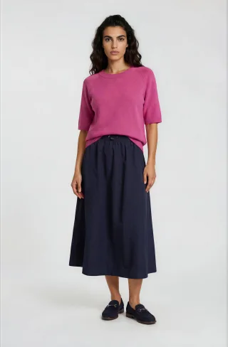 Milano Italy - A-Shape skirt dividing seams at front and backside, no sideseams navy - Gr. - 40