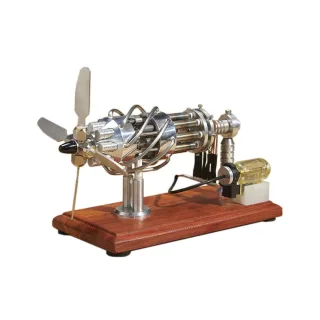16 Cylinder Swash Plate Stirling Engine Model Quartz Glass Hot Air Creative Motor Engine GeneratorSingle / Double Gas