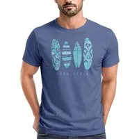 Neverless Print-Shirt Herren T-Shirt Surfing Fashion Aufdruck Long Beach Surfboard Sommer mit Print