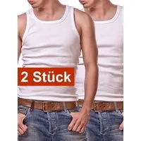 Cocain underwear Unterhemd Herren glatt weiss Feinripp kochfest trocknergeeignet 100 Baumwolle (2-St) ohne Seitennähte, 100% Baumwolle