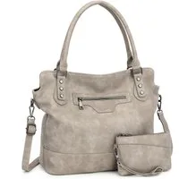 TAN.TOMI Handtasche Damen Schultertasche - Set Shopper Umhängetasche Henkeltasche, Mit abnehmbarem Schultergurt für Einkauf Reise Büro Schule