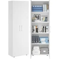 Bellamio Mehrzweckschrank Apol (Weiß) Aktenschrank mit 2 Türen & 5 Fächern, robust & kratzfest