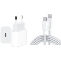 Ventarent Schnellladegerät USB C für iPhone 17+16+15 /Pro /Max / e /Plus & iPad USB-Ladegerät (2,22 mA, Set, 2-tlg., 1 x Adapter 20 Watt + 1x Ladekabel USB-C auf USB-C 2 Meter, Fast Charging)