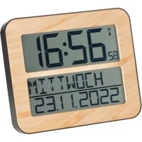 TFA Dostmann Funkwanduhr TimeLine Max TFA 60.4512 digitale Wanduhr in Holz-Optik