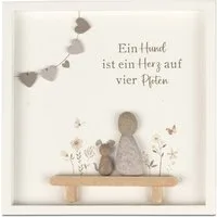 formano Wandbild mit Spruch Hund und Kunststein-Figuren 20x20cm, (1 St)