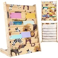JEOBEST Bücherregal Kinder Bücherregal, 6-stöckiges Kinderregal für Kinder Holz, Regal für Spielzeug und Bücher, 80 x 60 x 30 cm