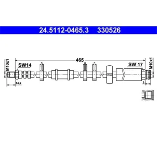 ATE Bremsschlauch vorne Citroen Fiat Peugeot 24.5112-0465.3