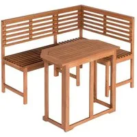 Gartenmöbel Ambiente Balkonset Garteneckbank, (2tlg., Eckbank mit Klapptisch), abklappbarer Tisch, Schenkel der Bank wahlweiße montierbar