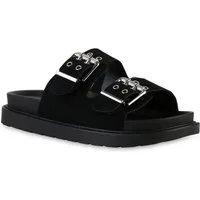 VAN HILL 21744337 SL HY4523 Damen Sandaletten Black 37 Sandalette Damen Pantoletten Sandaletten Schnallen Profil-Sohle