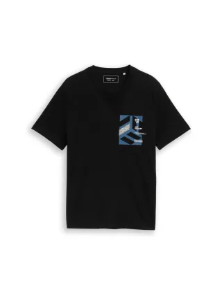 TOM TAILOR Denim - T-Shirt mit Print schwarz - Gr. - S
