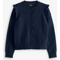 Next Strickjacke Schul-Strickjacke mit gerüschten Schultern (1-tlg)