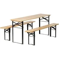 BIXENTE Bierzeltgarnitur inkl. Schirmhalterung 3-tlg. Set, klappbar, 170 x 46 x 75 cm