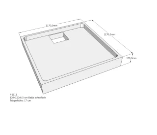 Neuesbad Wannenträger für Bette extraflach 120x120x6,5 SD22034