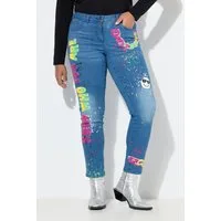 Angel of Style Röhrenjeans Skinny-Jeans Slim Fit Used Look Neon Prints