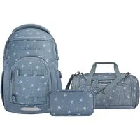 coocazoo Schulranzen Schulrucksack-Set BYTE Bloomy Daisy 3-teilig (3-teilig), für digitale Schule, ergonomisch, Easy-Grow-System