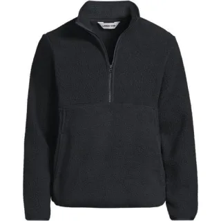 Teddy-Pullover mit Reißverschluss, Herren,  Blau, Polyester, by Lands' End