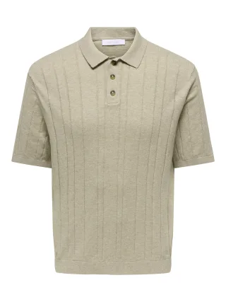 ONLY&SONS - ONSSOFUS REG SS POLO KNIT FRML Pure Cashmere - Gr. - L
