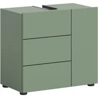 welltime Waschbeckenunterschrank BIEL, Breite: 60 cm, 2 Türen, 2 Fächer, Siphonausschnitt (1-St) Waschbeckenunterschrank, Unterschrank, WBU, Badezimmer, Bad