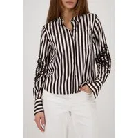 Monari Klassische Bluse Bluse Streifen + Stick Regular fit mit Kordelstickerei