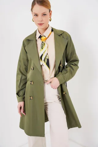 Doppelreihiger Elastischer Trenchcoat