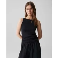 OPUS Kurzarmshirt Izli aus weichem Jersey mit Stretchkomfort Das Trägerdetail unterstreicht den sommerlichen Look