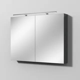 Sanipa Reflection Spiegelschrank MILLA 100 mit LED-Aufsatzleuchte, Anthrazit-Matt, SD14422 SD14422