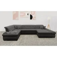 DOMO collection Wohnlandschaft MORIC 353x216x80 cm, mit viel Platz, U-Form, auch in Cord, im XXL-Format, wahlweise mit Bettfunktion und Armlehnenverstellung