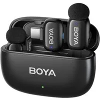 BOYA Mikrofon BOYA mini 2-02 USB C Mikrofon kabellos (4-tlg), Lavalier Mikrofon Set USB C für Video Aufnahme Streaming Interview