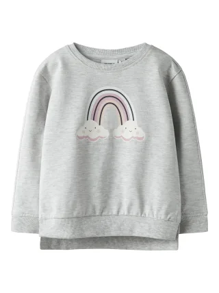 NAME IT - NMFBISSINE LS NREG SWE UNB BOX PB Light Grey Melange - Gr. - 104