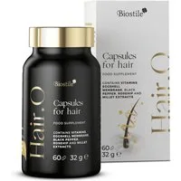 Biostile Hair.O Komplex für Haare mit Biotin & Zink - Kapseln, 32 g, 9 Inhaltsstoffe für Haare, Kopfhaut & Pflege von innen, 60 Kapseln