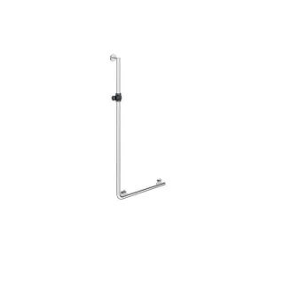 Hewi System 900 Winkelgriff mit Brausehalter 900.33.2024092 1250 x 450 mm, Brausehalter Anthrazitgrau, Ausführung links