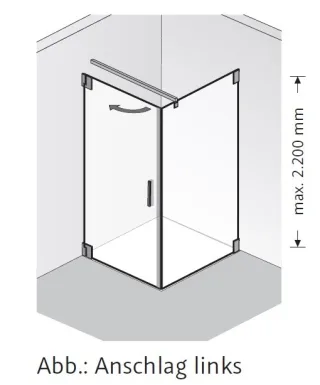 HSK k2.20 Drehtür und Seitenwand K2.20