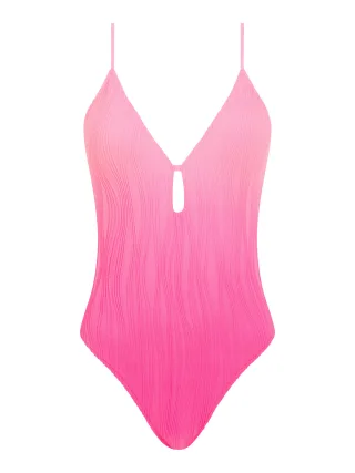 Chantelle Lingerie - Swim One Size Tief ausgeschnittener T-Shirt-Badeanzug; bügellos Pink Tie And Dye - Gr. - M
