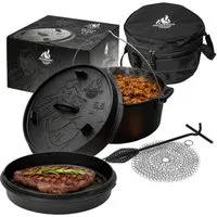 Feuergott Grilltopf FEUERGOTT Dutch Oven Set 6,5 l, Gusseisen