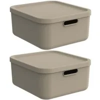 ROTHO Aufbewahrungsbox Albula Light 2er-Set Aufbewahrungskiste 20l (Aufbewahrungsboxenset, 2er-Set)