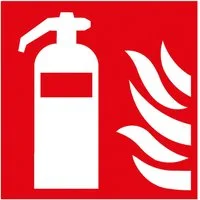 SafetyMarking Hinweisschild, Schild Folie nachleuchtend 150 x 150 mm Feuerlöscher ISO