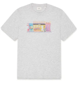 les deux - T-Shirt mit Grafik-Print grau - Gr. - M