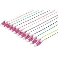 Durchgefärbte LC Simplex OM4 Pigtails, Kabel mehrfarbig, 12 Stück