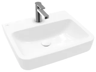 Villeroy & Boch Waschbecken O.novo 550x460mm Eckig 1HL. o. Überlauf Weiß Alpin CeramicPlus, 4A4156R1 4A4156R1