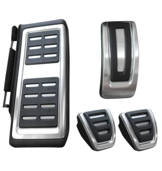Sport Pedale + Fußstütze (Hand Schaltung) in Schwarz / Silber für VW Golf 7 VII Arteon Sportsvan
